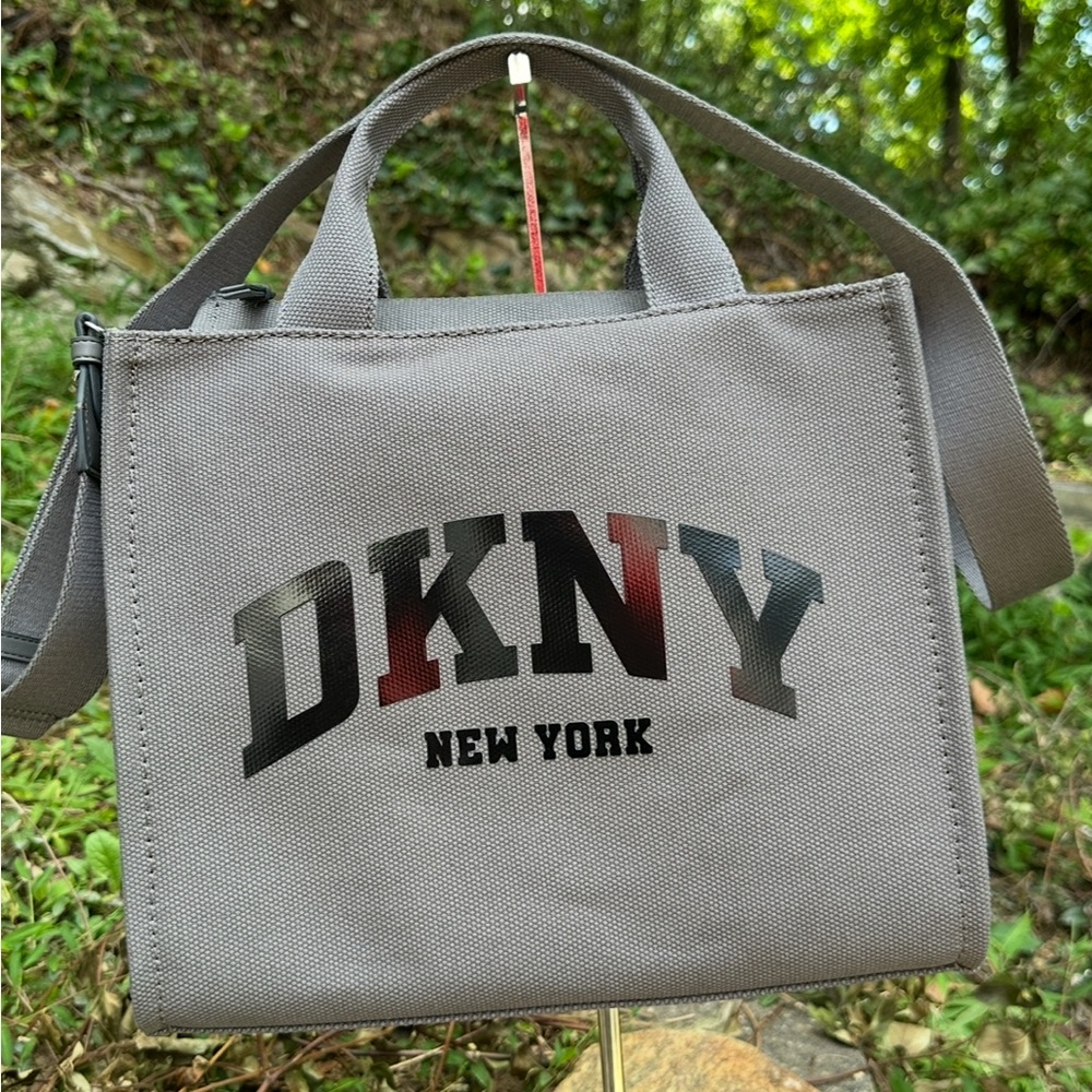 DKNY Gray Canvas Bag